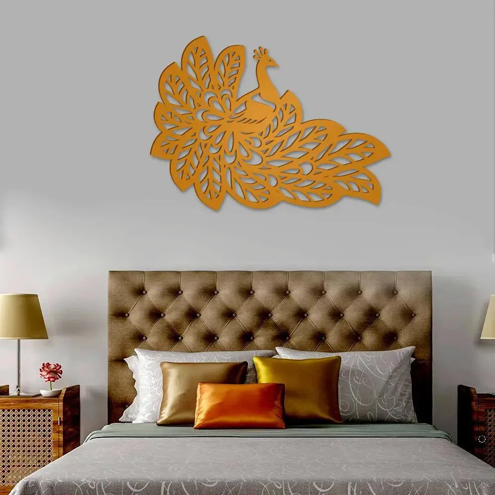 Beautiful Peacock Design Wooden Wall Hanging, Living Room Wooden Wall Decoration Medium(14 inch X 18 inch)