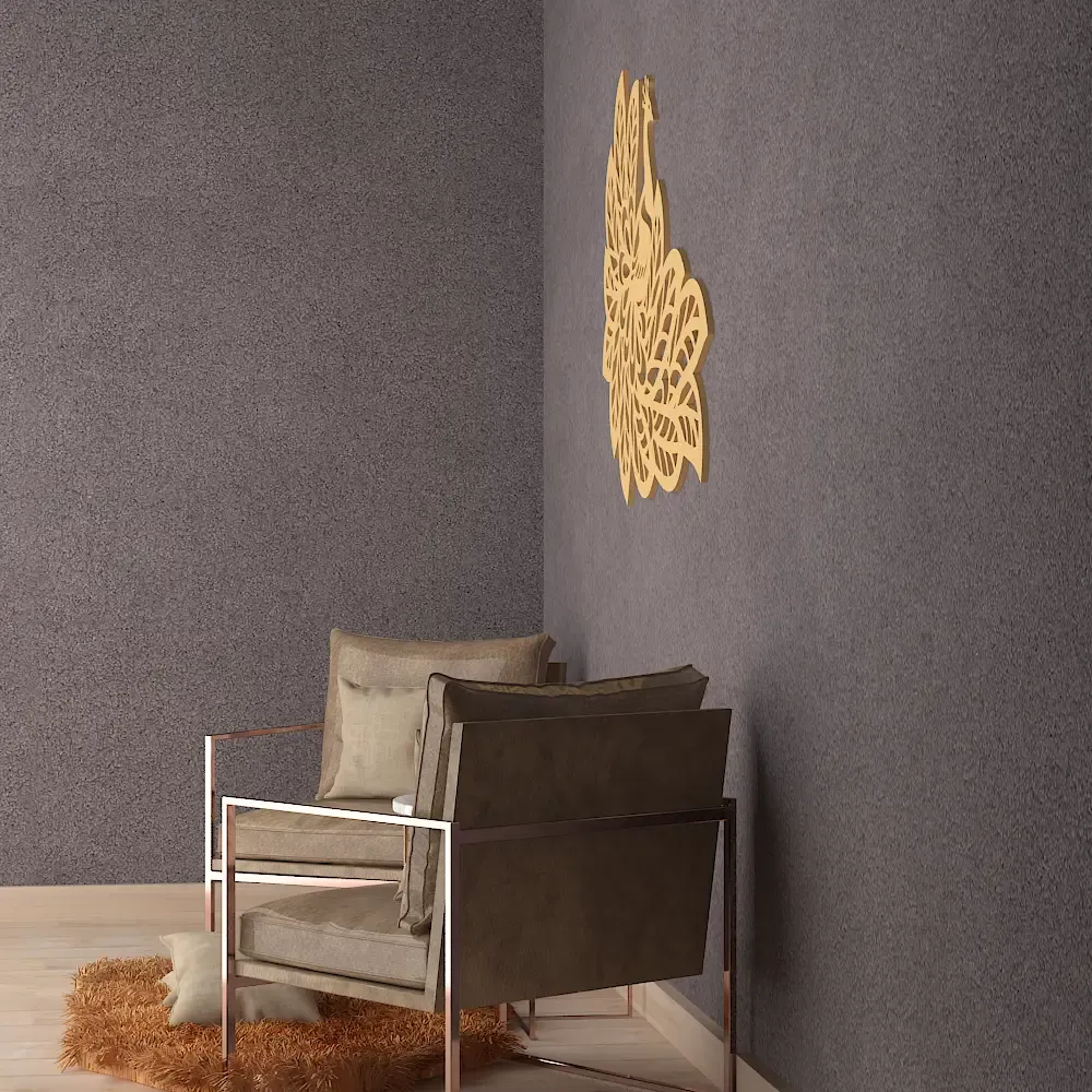 Beautiful Peacock Design Wooden Wall Hanging, Living Room Wooden Wall Decoration Medium(14 inch X 18 inch)