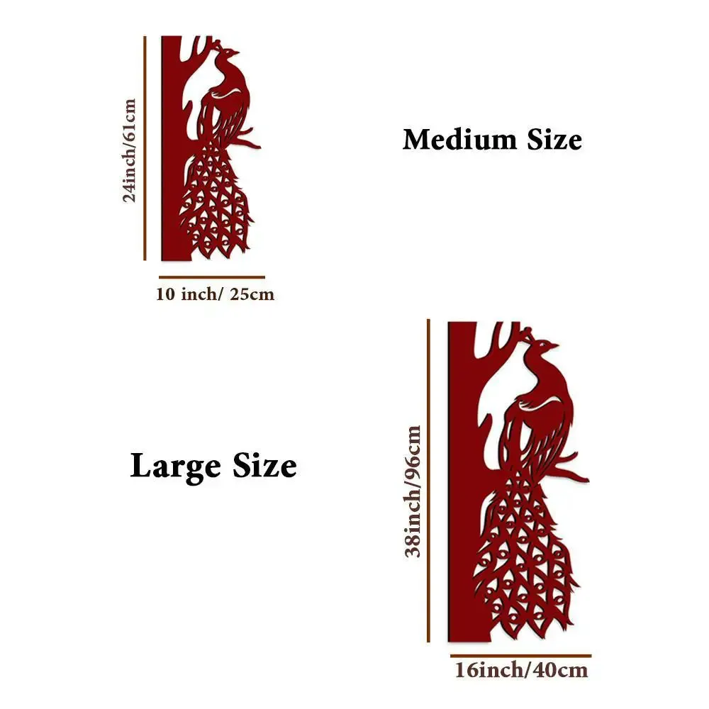 Beautiful Peacock in Brown color Design Wooden Wall Hanging Medium(24 inch X 10 inch)
