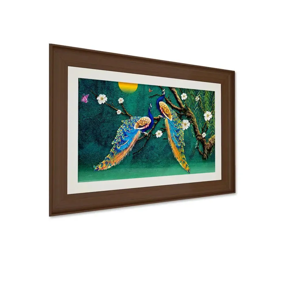 Beautiful Peacock Nature Scenery Framed Wall Painting