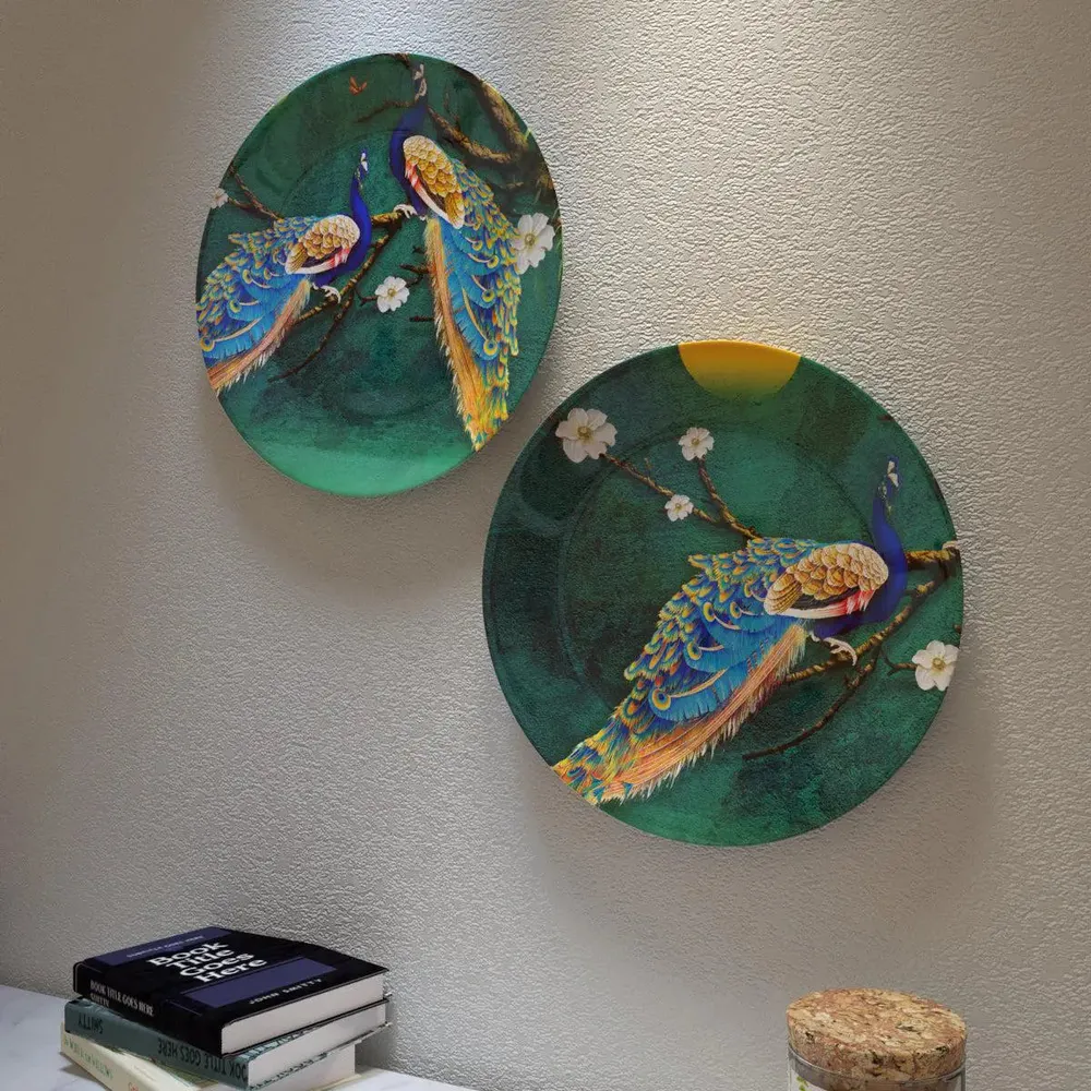 Beautiful Peacock Scenery Ceramic Wall Hanging Plates