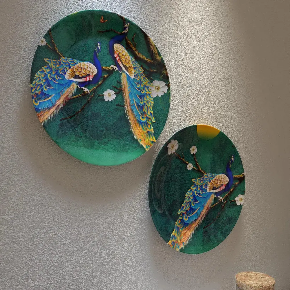 Beautiful Peacock Scenery Ceramic Wall Hanging Plates