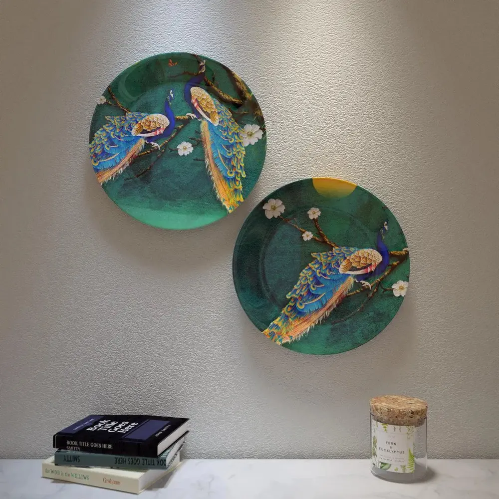 Beautiful Peacock Scenery Ceramic Wall Hanging Plates
