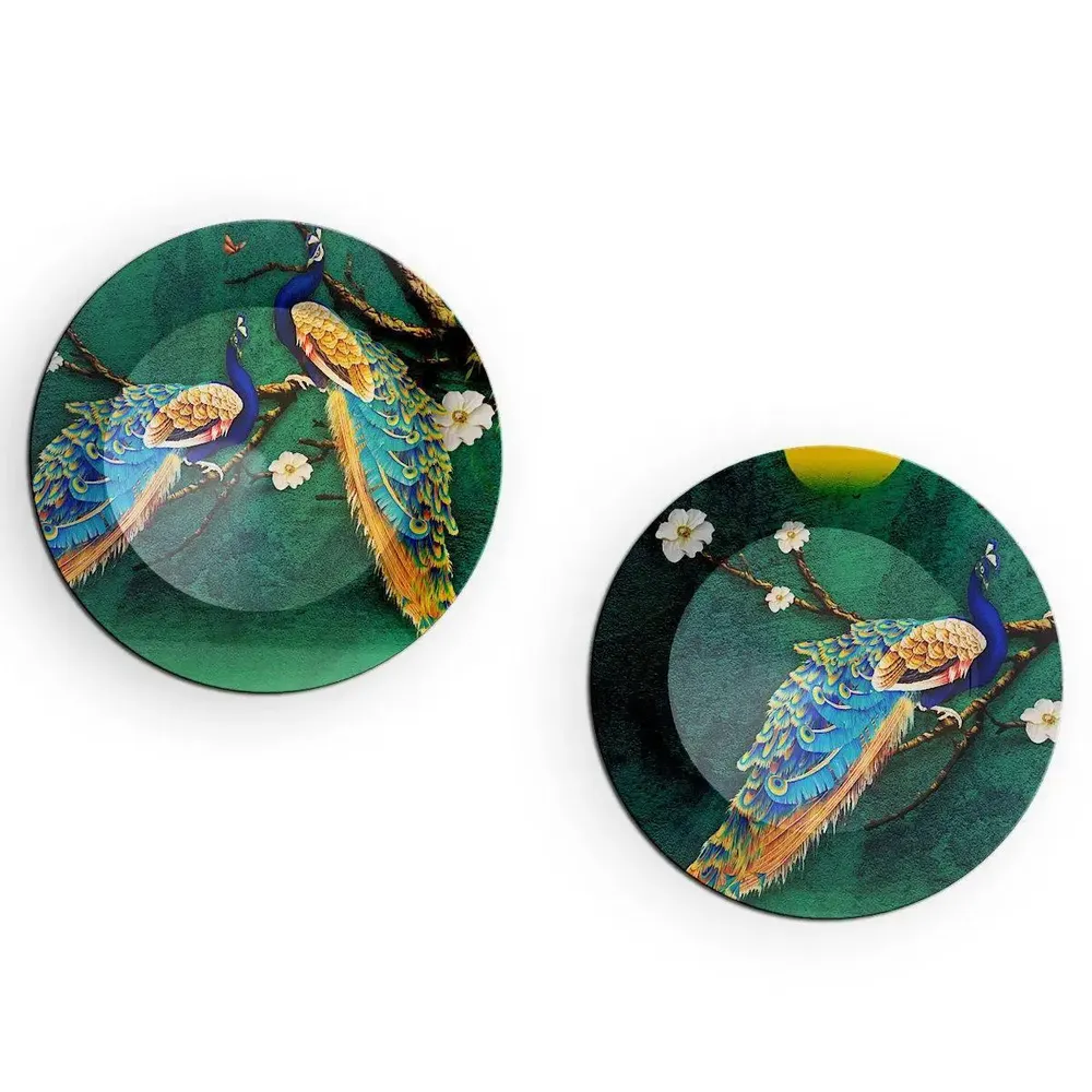 Beautiful Peacock Scenery Ceramic Wall Hanging Plates