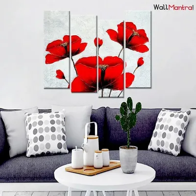 Beautiful Red Flower Premium Quality Canvas Painting