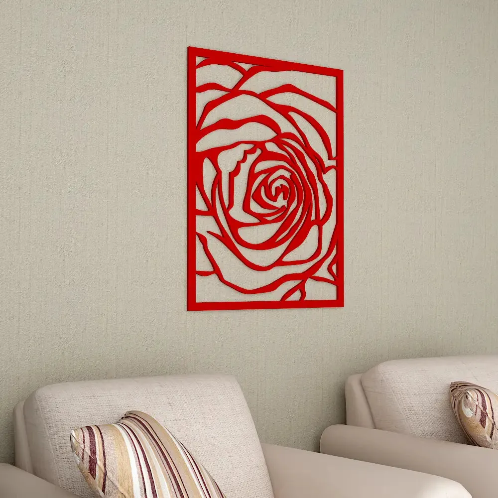 Beautiful Rose Design Wooden Wall Hanging, Living Room Wooden Wall Decoration Medium(18 inch X 13inch)