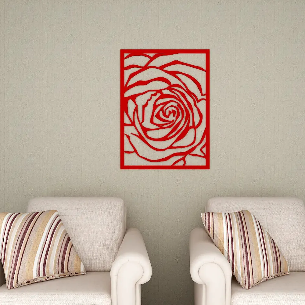 Beautiful Rose Design Wooden Wall Hanging, Living Room Wooden Wall Decoration Medium(18 inch X 13inch)