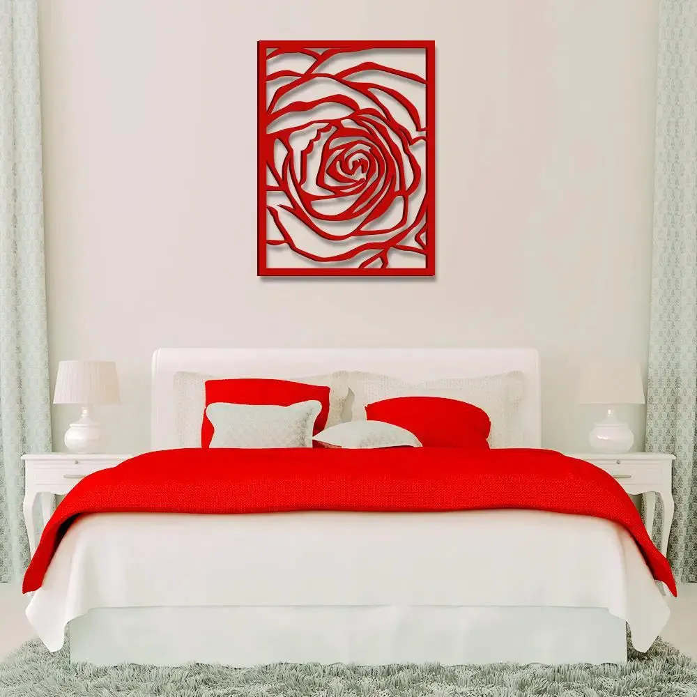 Beautiful Rose Design Wooden Wall Hanging, Living Room Wooden Wall Decoration Medium(18 inch X 13inch)