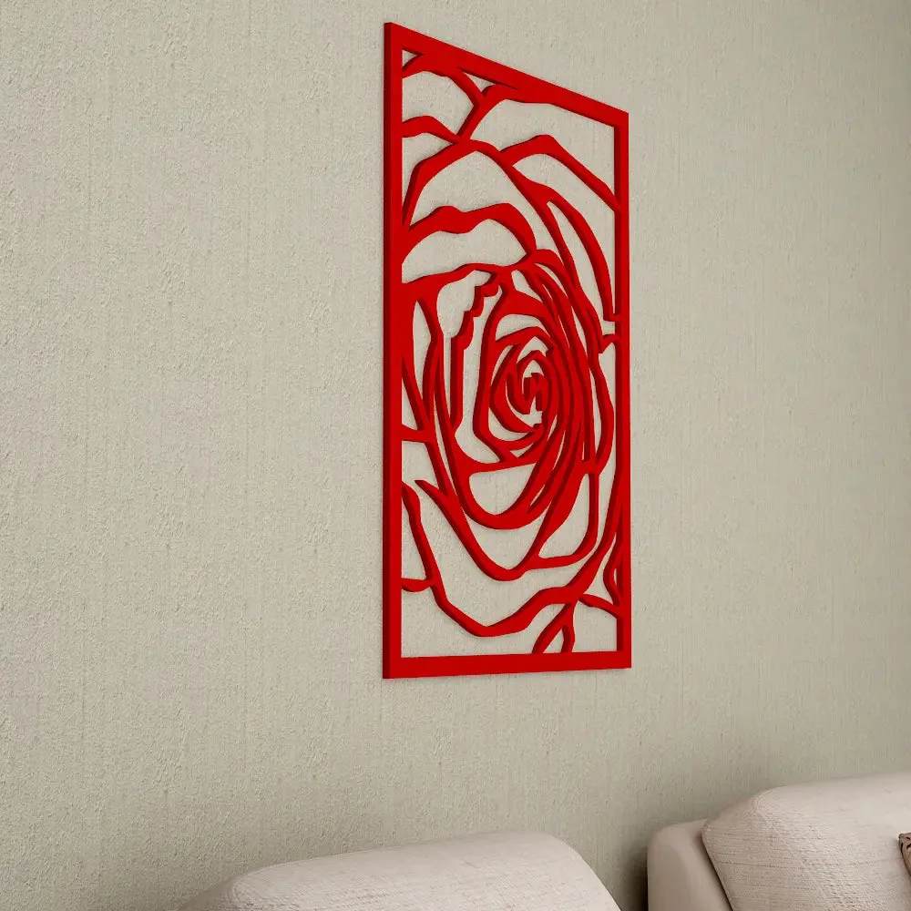 Beautiful Rose Design Wooden Wall Hanging, Living Room Wooden Wall Decoration Medium(18 inch X 13inch)