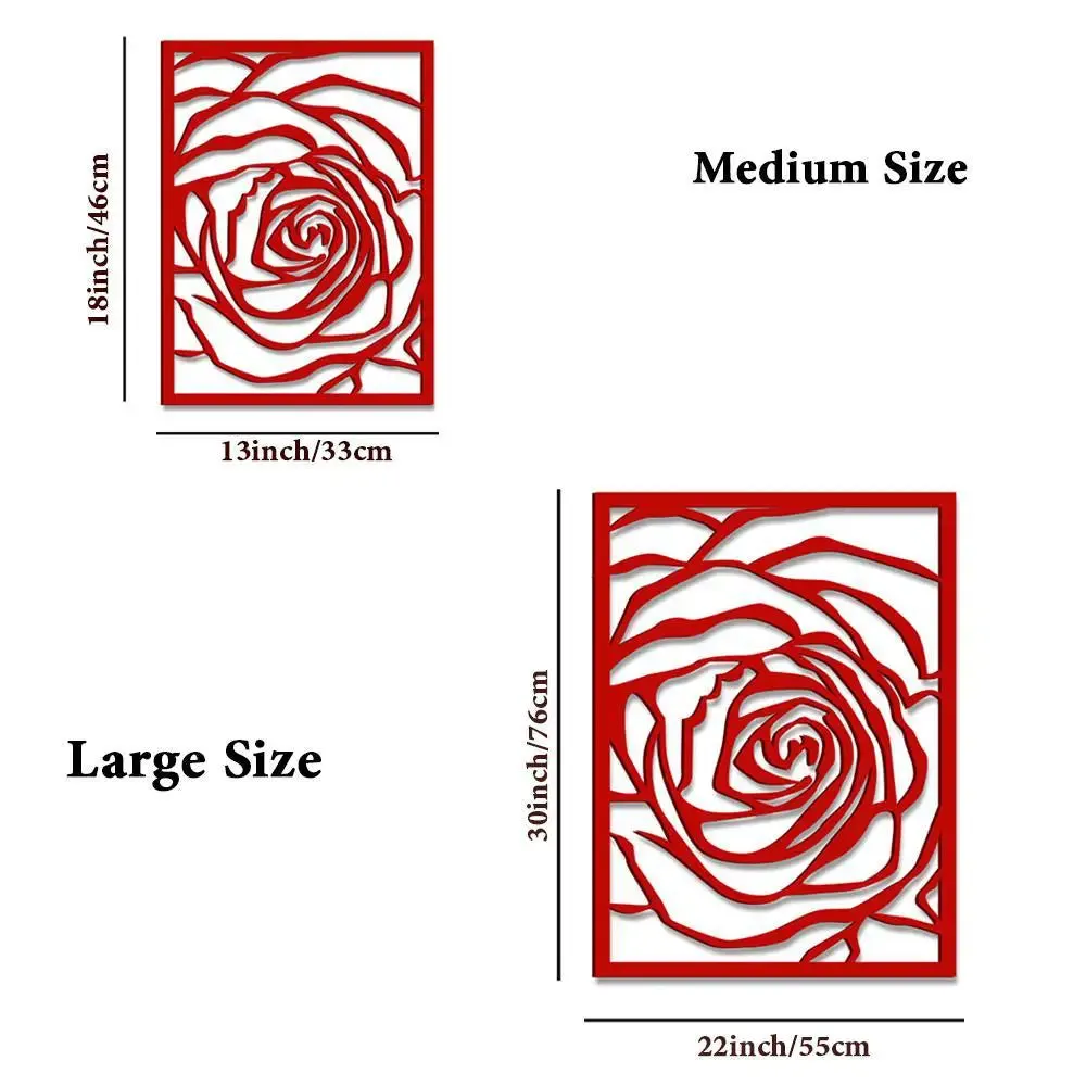 Beautiful Rose Design Wooden Wall Hanging, Living Room Wooden Wall Decoration Medium(18 inch X 13inch)