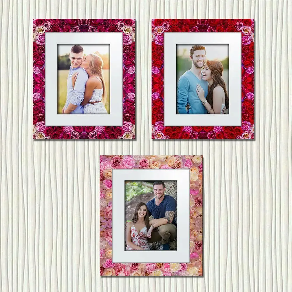 Beautiful Rose  Pattern Canvas Printed Frame Set of 3