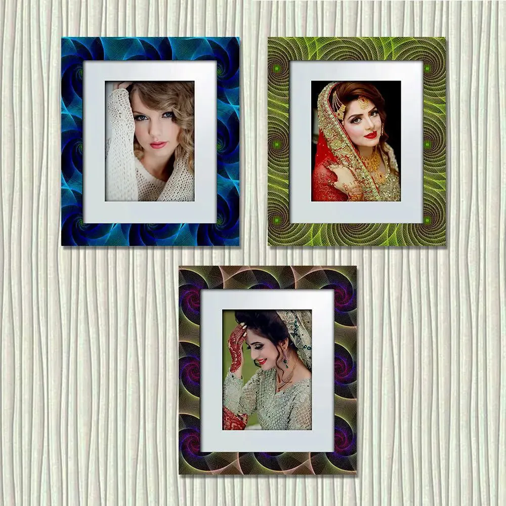 Beautiful Round Shape Pattern Canvas Printed Frame Set of 3