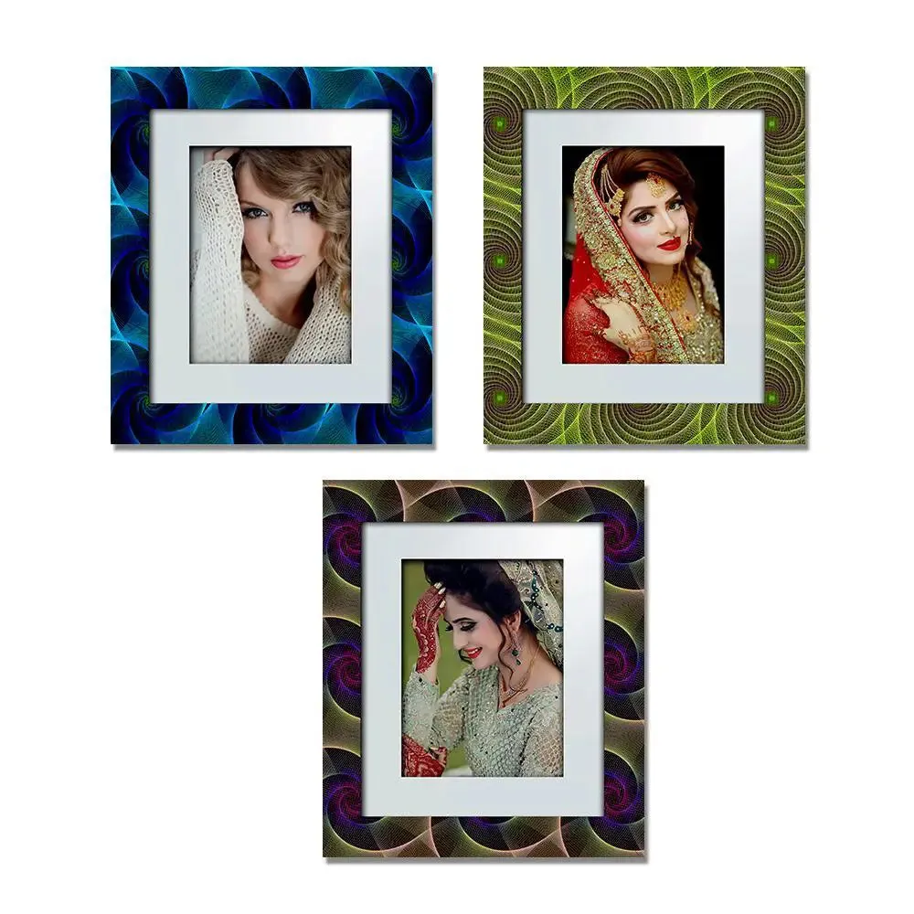 Beautiful Round Shape Pattern Canvas Printed Frame Set of 3