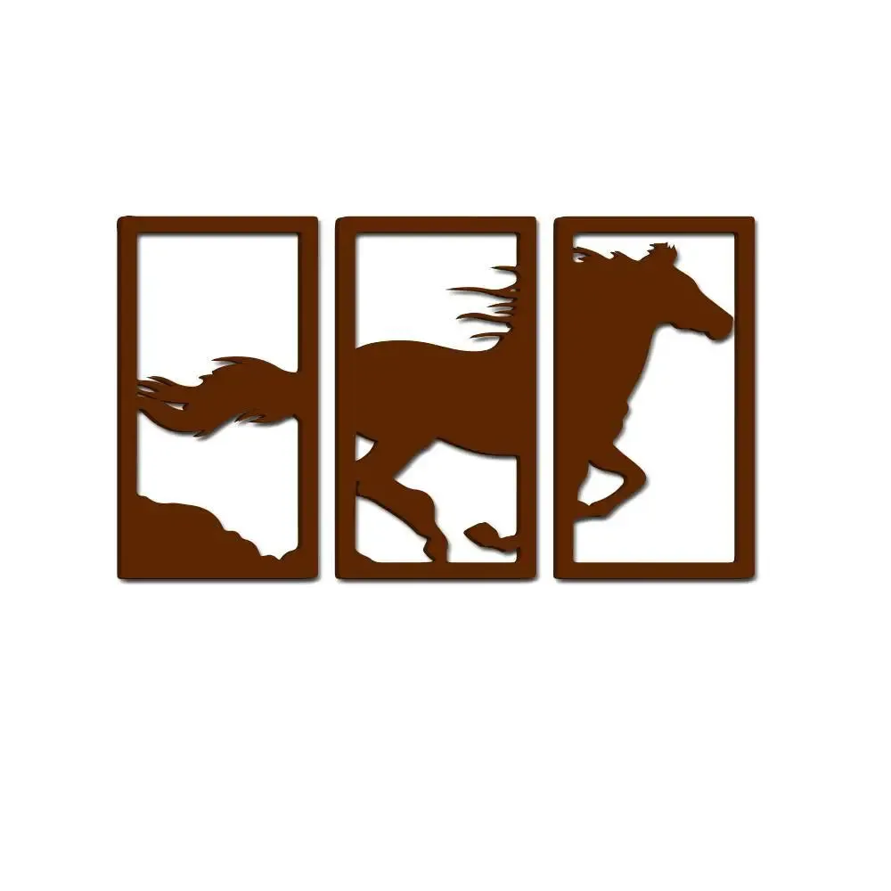 Beautiful Running Horse Brown Color Wooden Wall Hanging Medium(18 inch X 26 inch)
