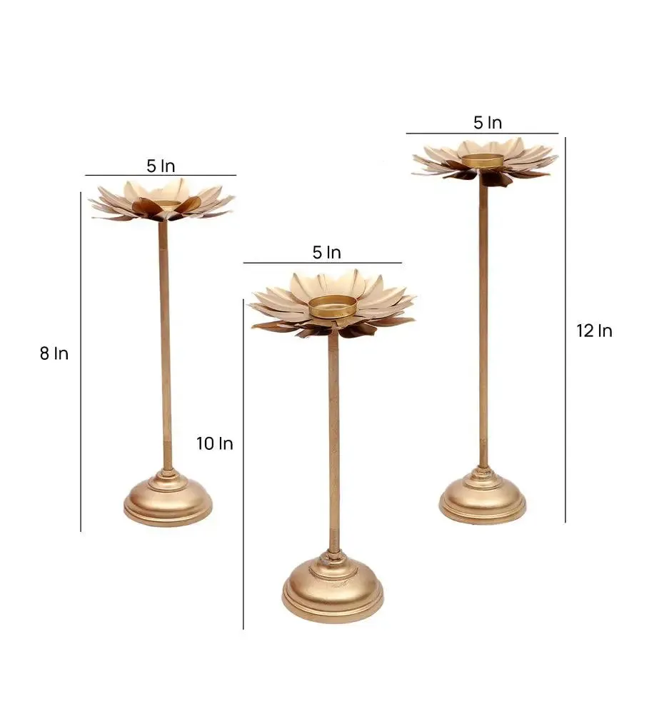 Beautiful Six Flower Leaves DetachableTealight Holder (Set of 3)