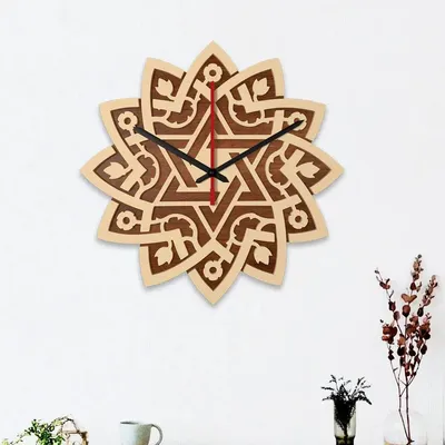 Beautiful Spiritual Dual Layer Wooden Wall Clock