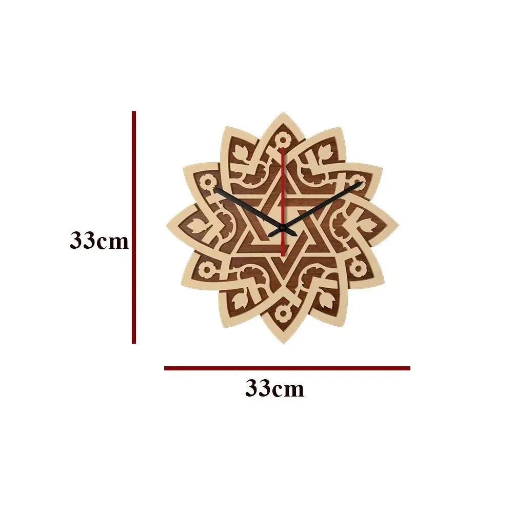 Beautiful Spiritual Dual Layer Wooden Wall Clock