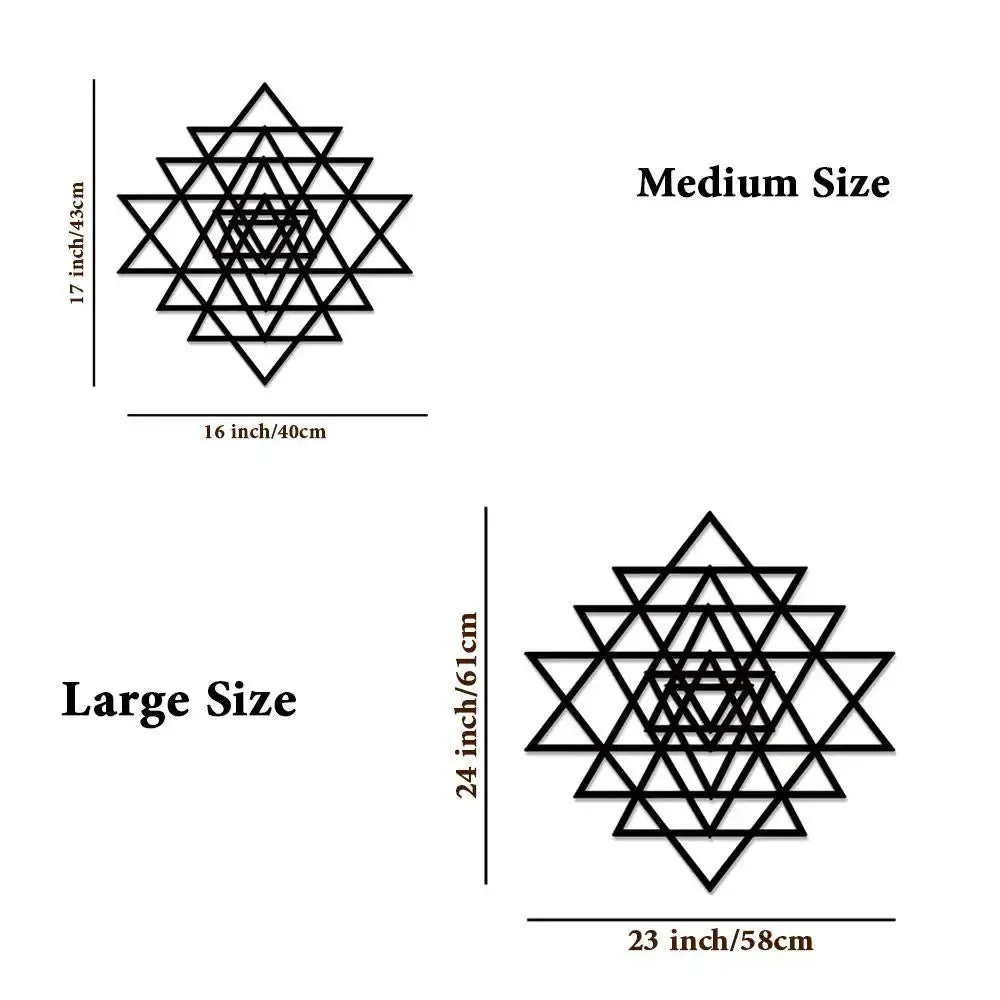 Beautiful Sri Yantra Design Wooden Wall Hanging Medium(17 inch X 16 inch)