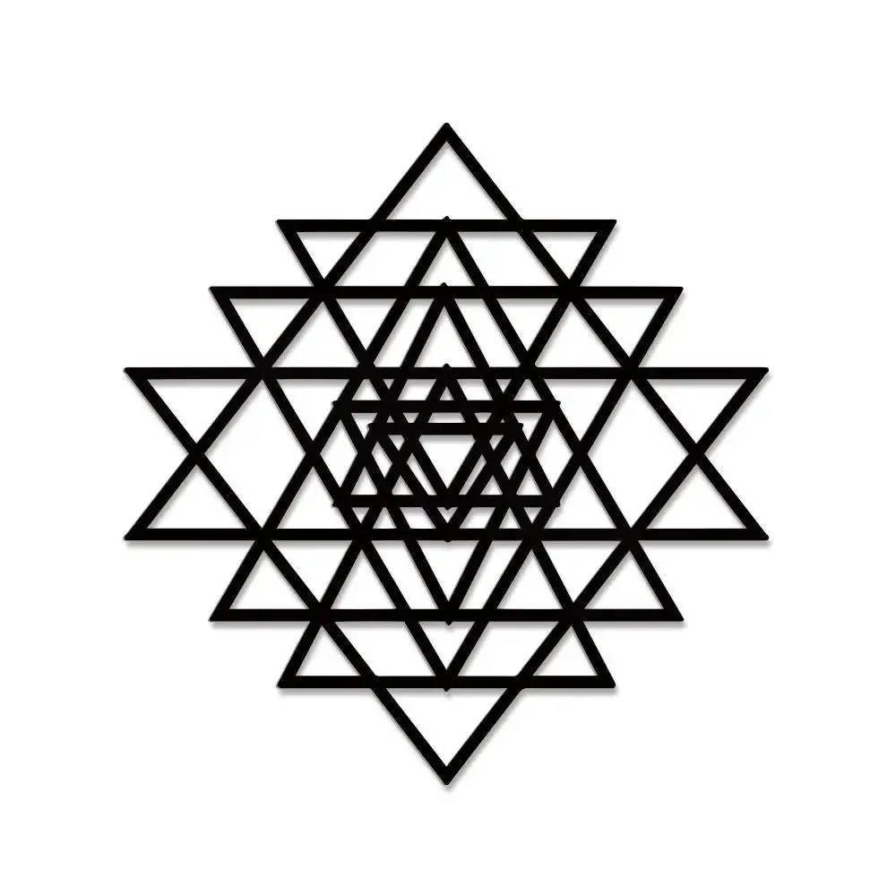 Beautiful Sri Yantra Design Wooden Wall Hanging Medium(17 inch X 16 inch)