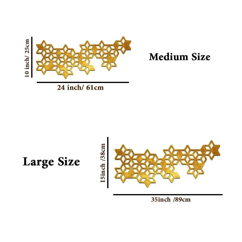 Beautiful Stars decorative Art in Golden color Design Wooden Wall Hanging Medium(10 inch X 24 inch)