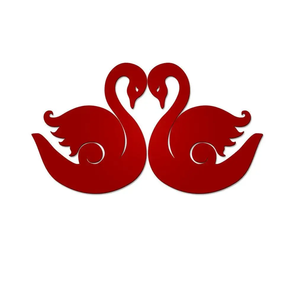 Beautiful Swan Couple Wooden Wall Hanging, Living Room Wooden Wall Decoration Medium(12 inch X 21 inch)