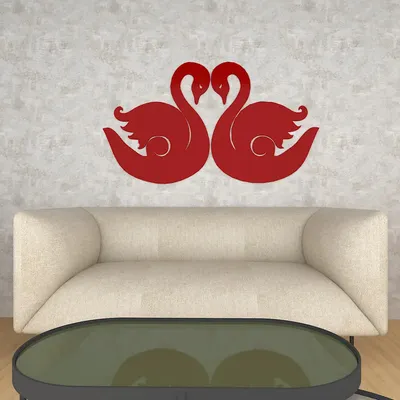 Beautiful Swan Couple Wooden Wall Hanging, Living Room Wooden Wall Decoration