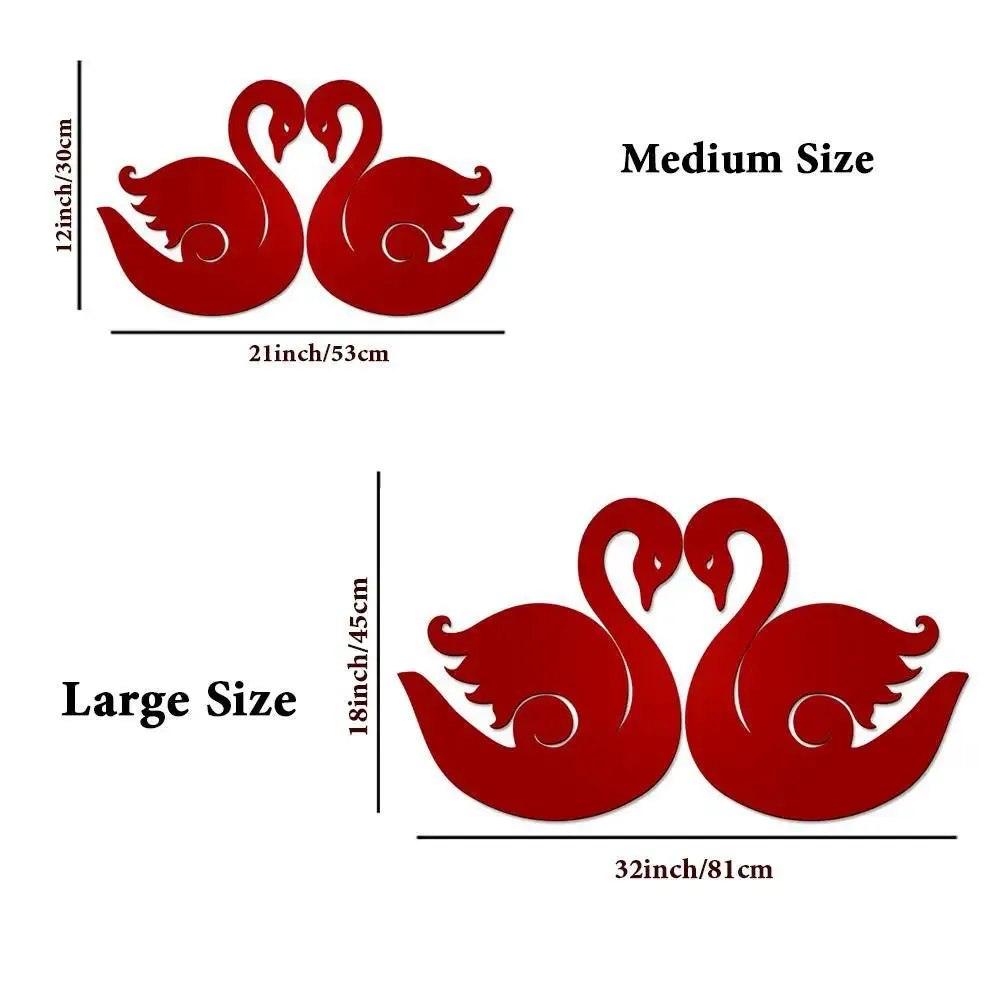 Beautiful Swan Couple Wooden Wall Hanging, Living Room Wooden Wall Decoration Medium(12 inch X 21 inch)