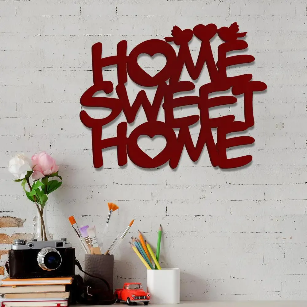 Beautiful Sweet Home in Brown color Design Wooden Wall Hanging Medium(18 inch X 14 inch)