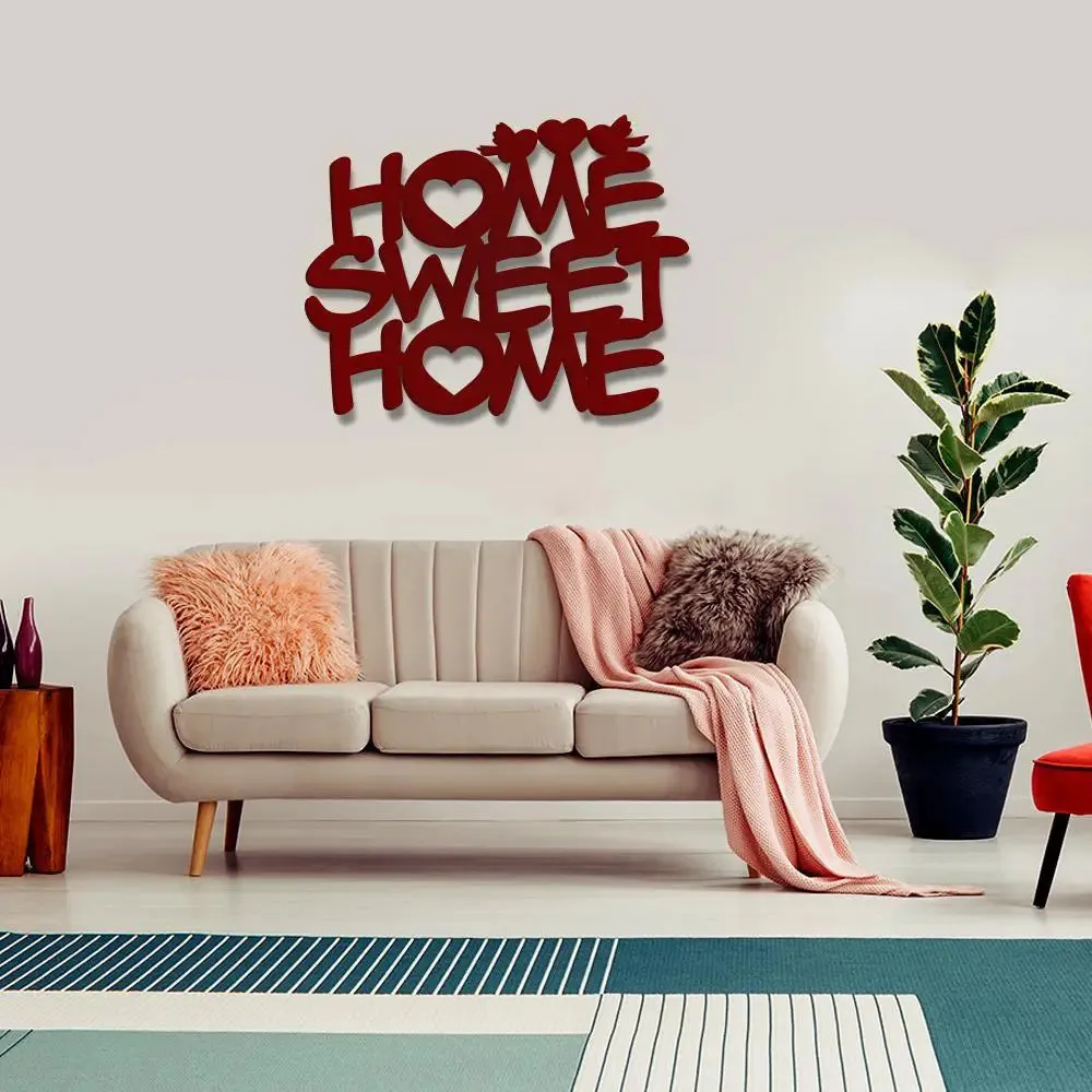 Beautiful Sweet Home in Brown color Design Wooden Wall Hanging Medium(18 inch X 14 inch)