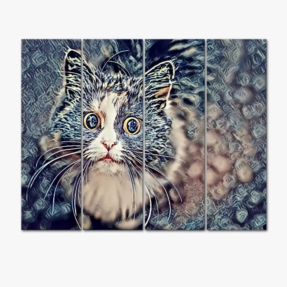 Beautiful Tabby Cat Canvas Wall painting &amp; Art