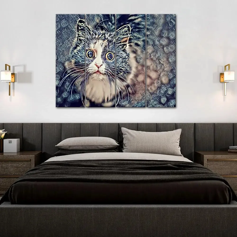 Beautiful Tabby Cat Canvas Wall painting &amp; Art