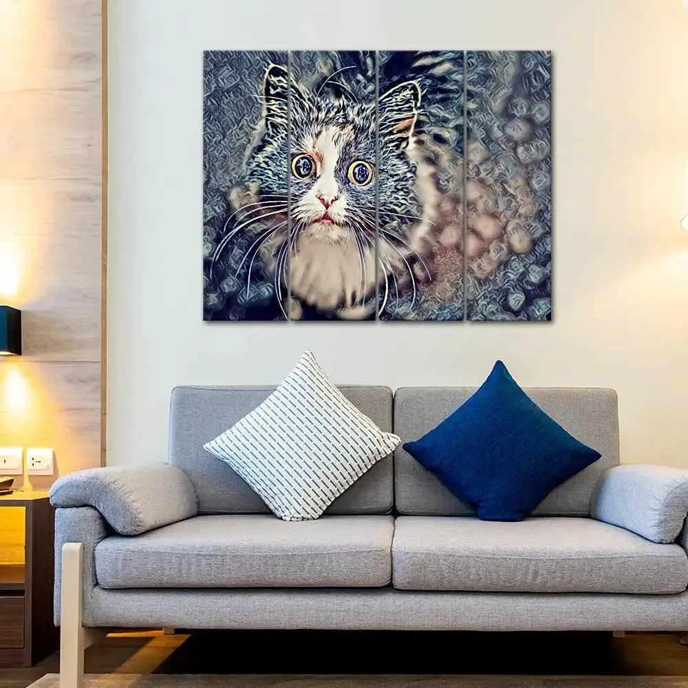 Beautiful Tabby Cat Canvas Wall painting &amp; Art