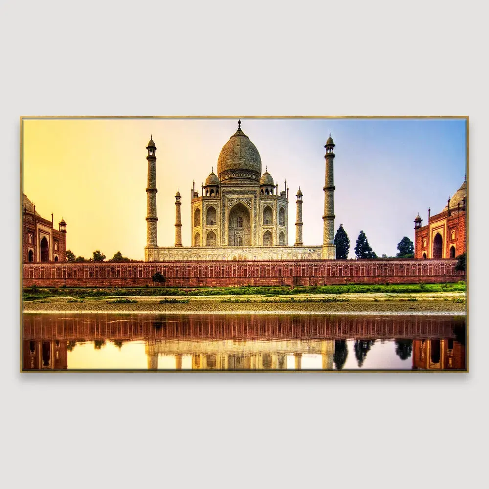 Beautiful Taj Mahal Canvas  Wall Painting With Frame