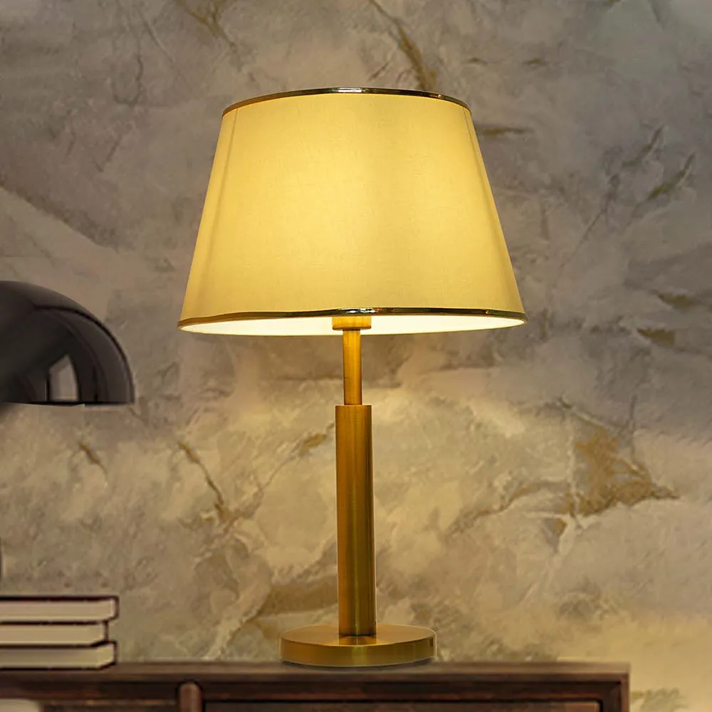 Beautiful Tapered Off-White Double Pipe Steel Table Lamp