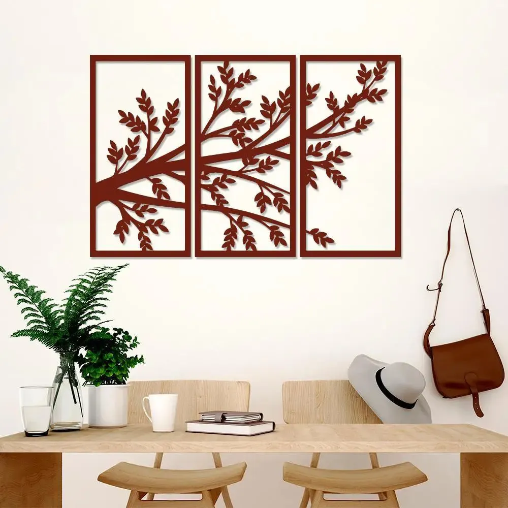 Beautiful Tree Design in Panels Brown Color Wooden Wall Hanging Medium(18 inch X 26 inch)