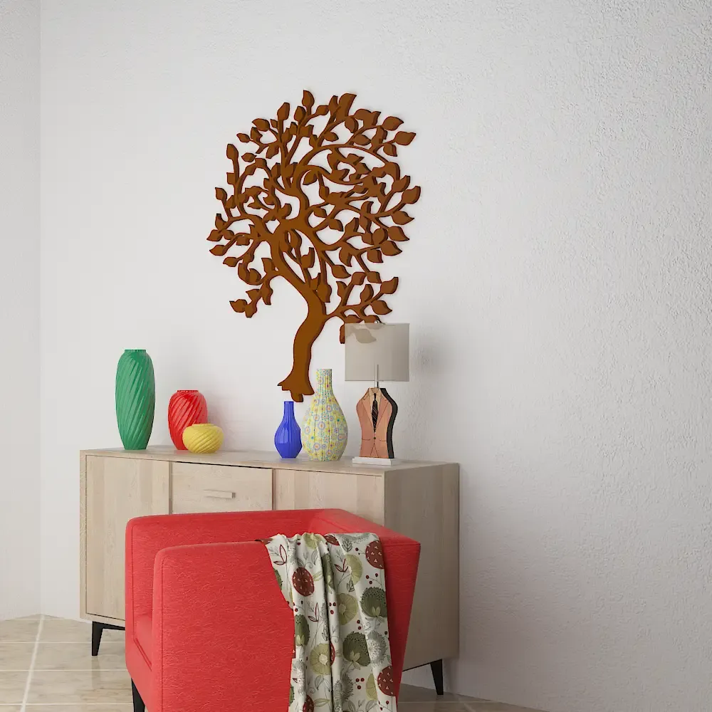Beautiful Tree Design Wooden Wall Hanging, Living Room Wooden Wall Decoration Medium(18 inch X 16inch)
