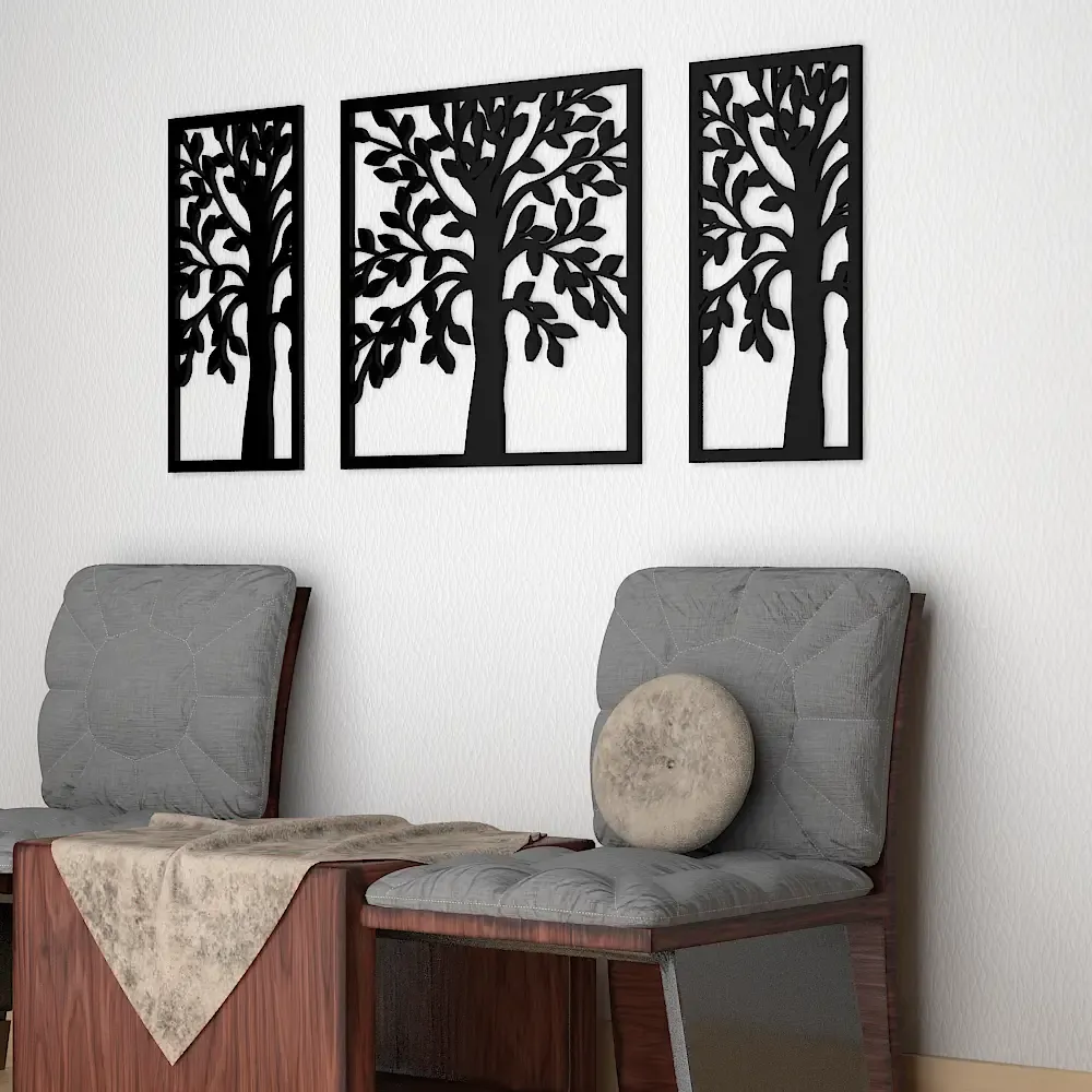 Beautiful Tree Design Wooden Wall Hanging, Living Room Wooden Wall Decoration Medium(18 inch X 40 inch)