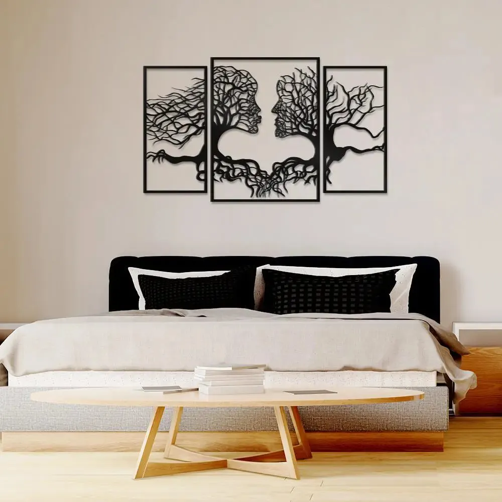 Beautiful Tree Human Face Black color Tree Design Wooden Wall Hanging, Medium(18 inch X 30 inch)