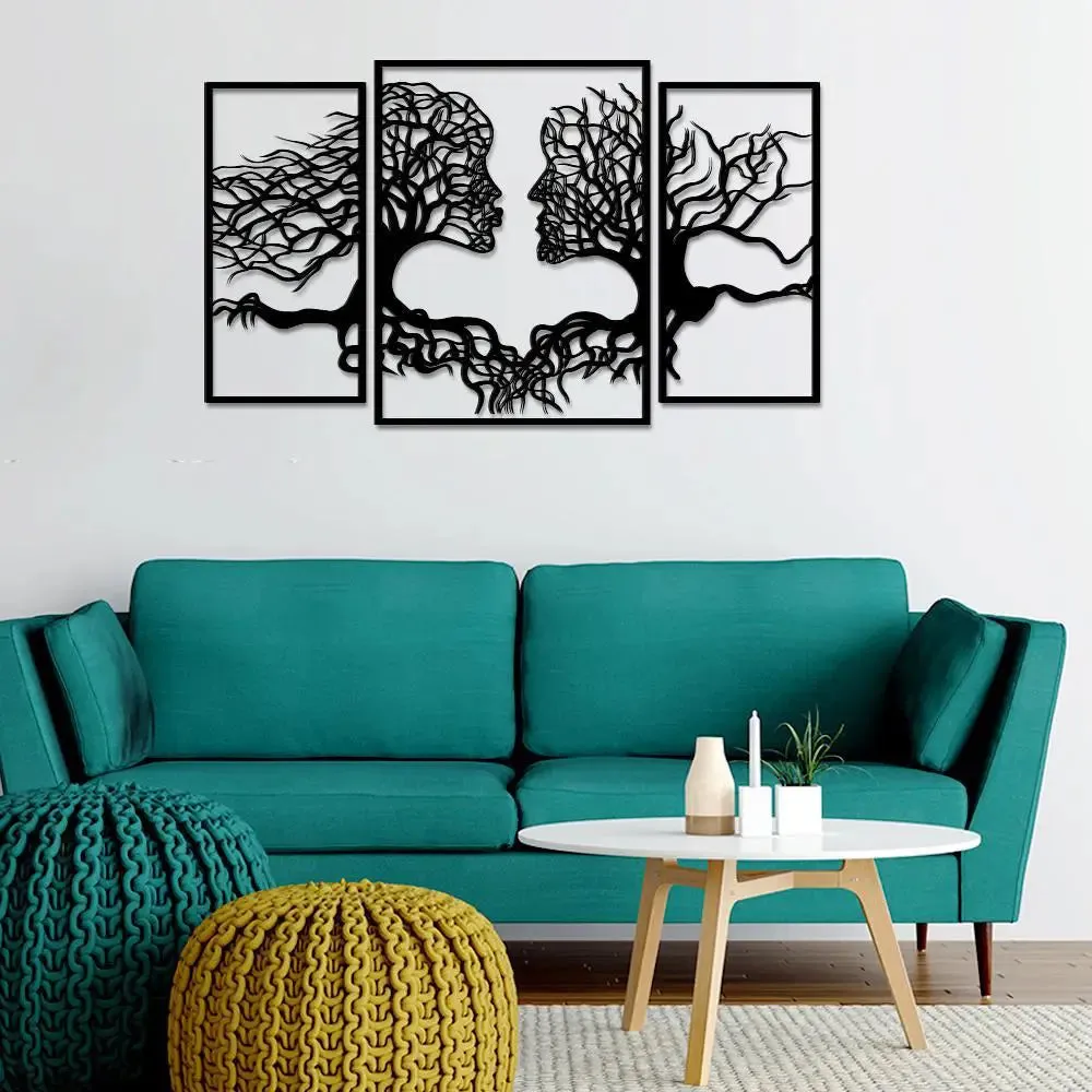 Beautiful Tree Human Face Black color Tree Design Wooden Wall Hanging, Medium(18 inch X 30 inch)
