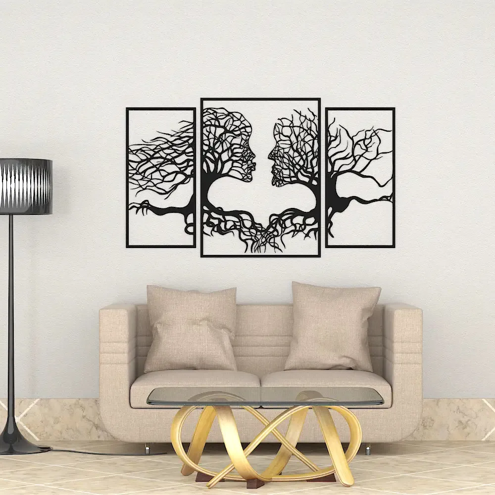 Beautiful Tree Human Face Black color Tree Design Wooden Wall Hanging, Medium(18 inch X 30 inch)