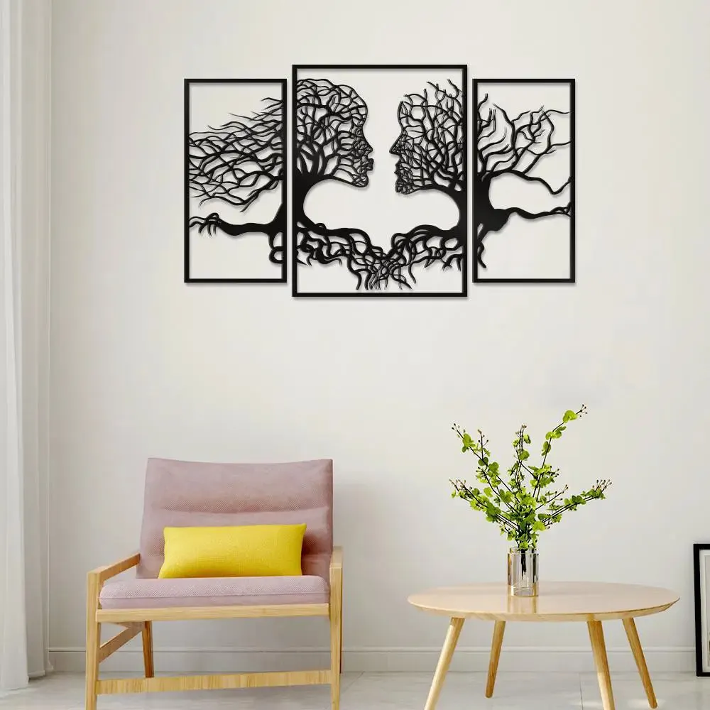 Beautiful Tree Human Face Black color Tree Design Wooden Wall Hanging, Medium(18 inch X 30 inch)