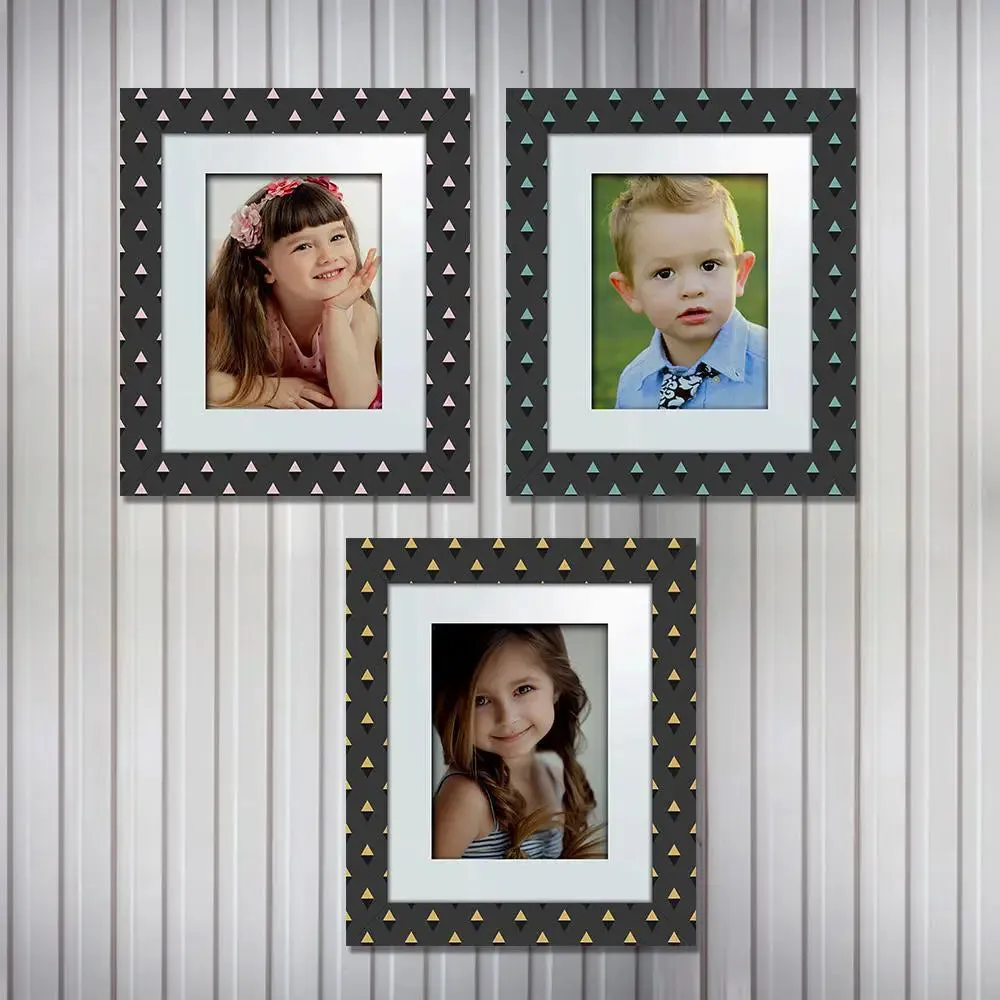 Beautiful Triangle Pattern Canvas Printed Frame Set of 3