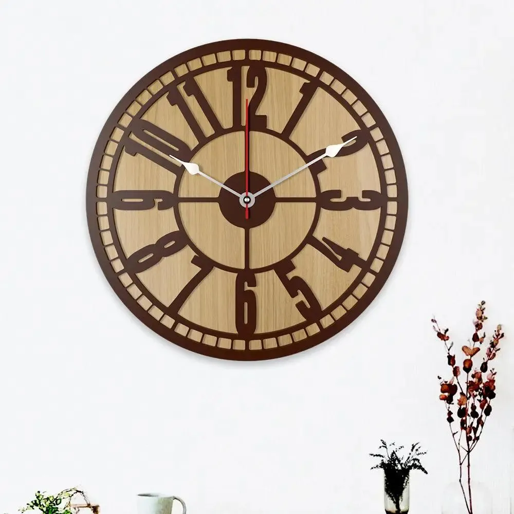 Beautiful Vintage Dual Layer Wooden Wall Clock