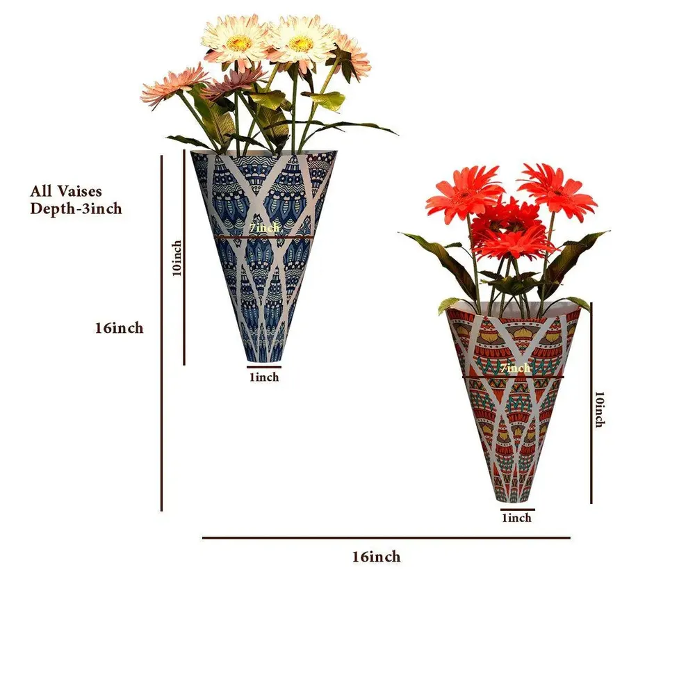 Beautiful Wall Vases With ornamental Print