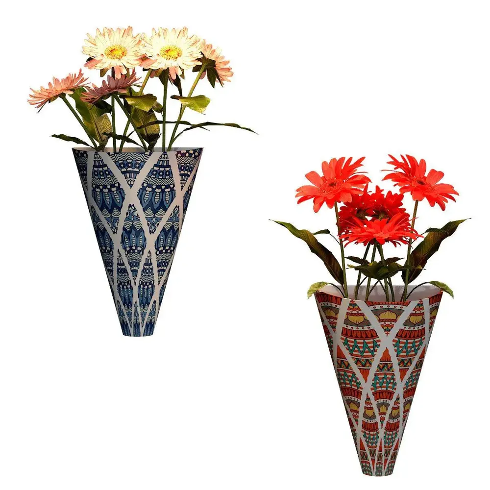 Beautiful Wall Vases With ornamental Print