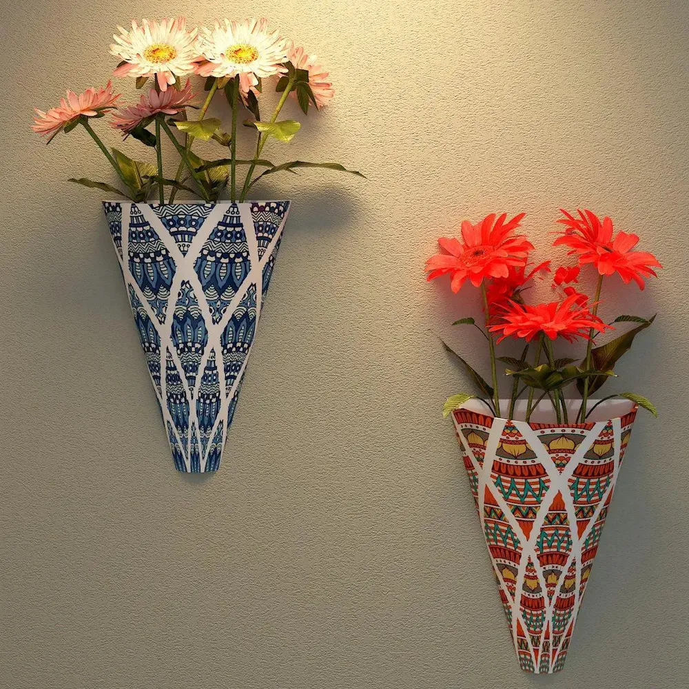Beautiful Wall Vases With ornamental Print
