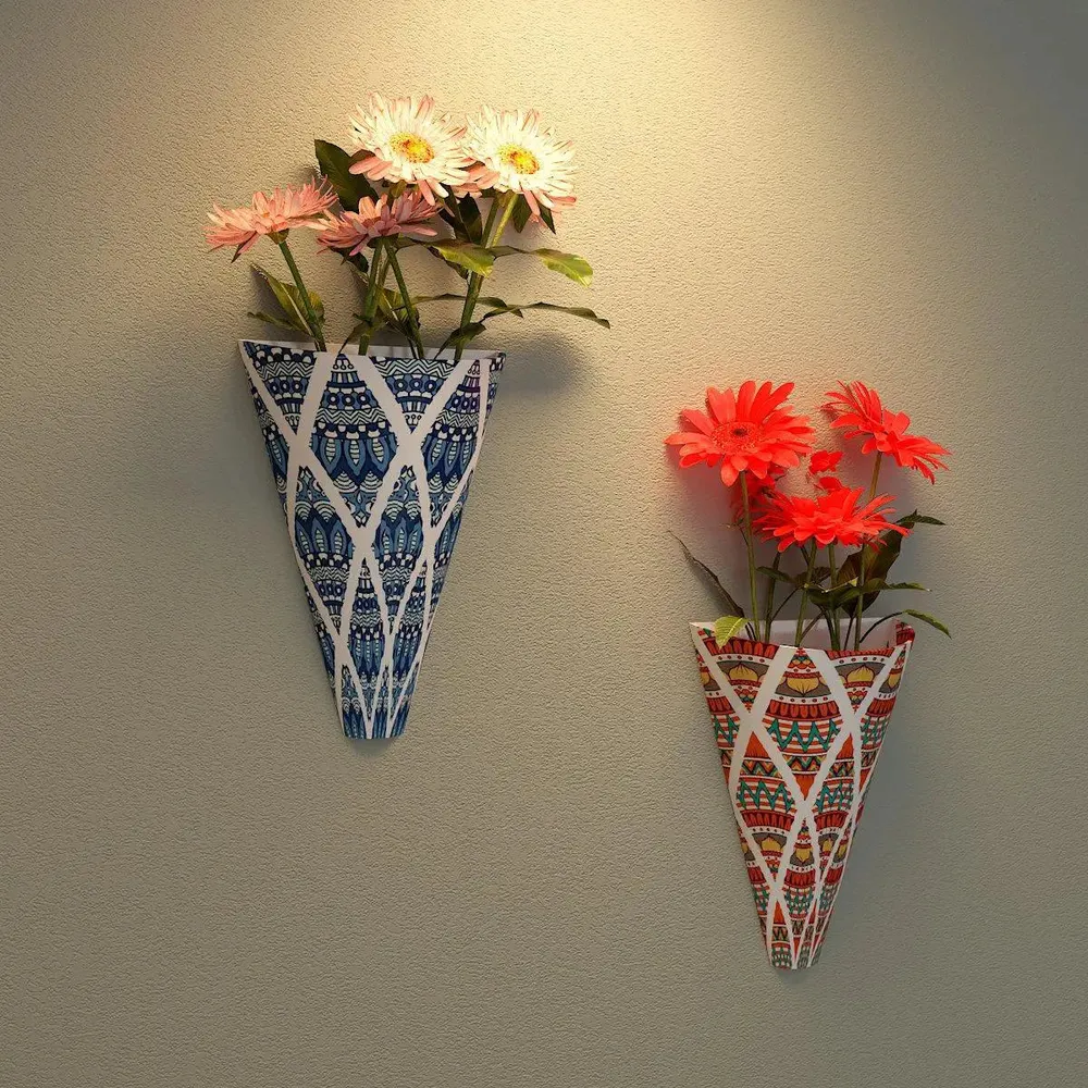 Beautiful Wall Vases With ornamental Print
