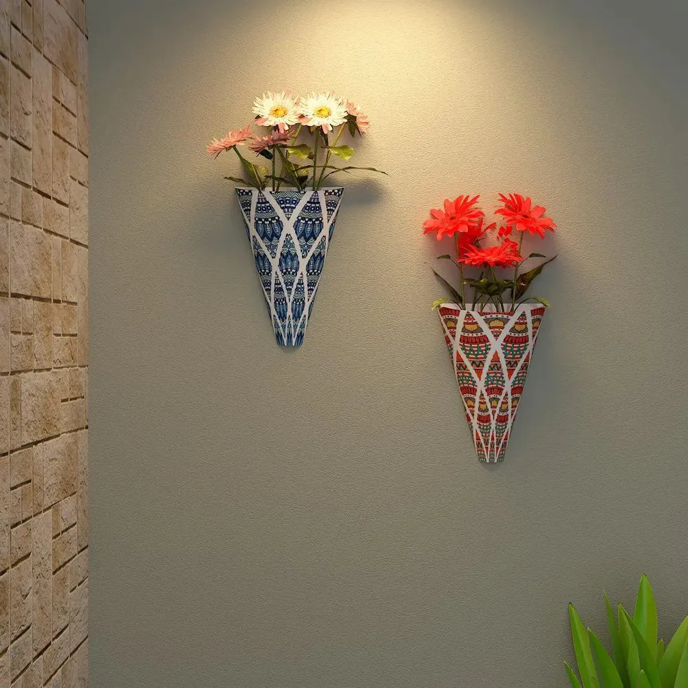 Beautiful Wall Vases With ornamental Print