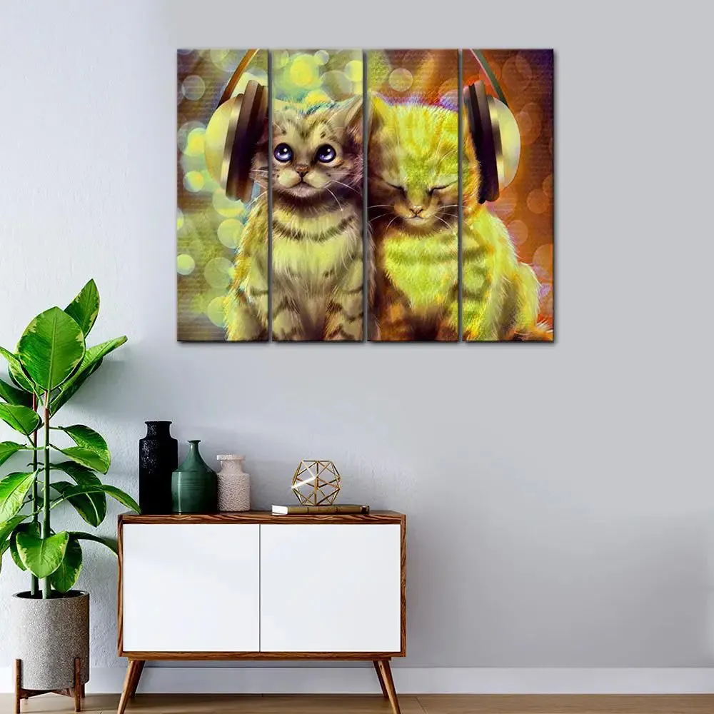 Beautiful Warrior Cat Love Story Canvas Wall Painting