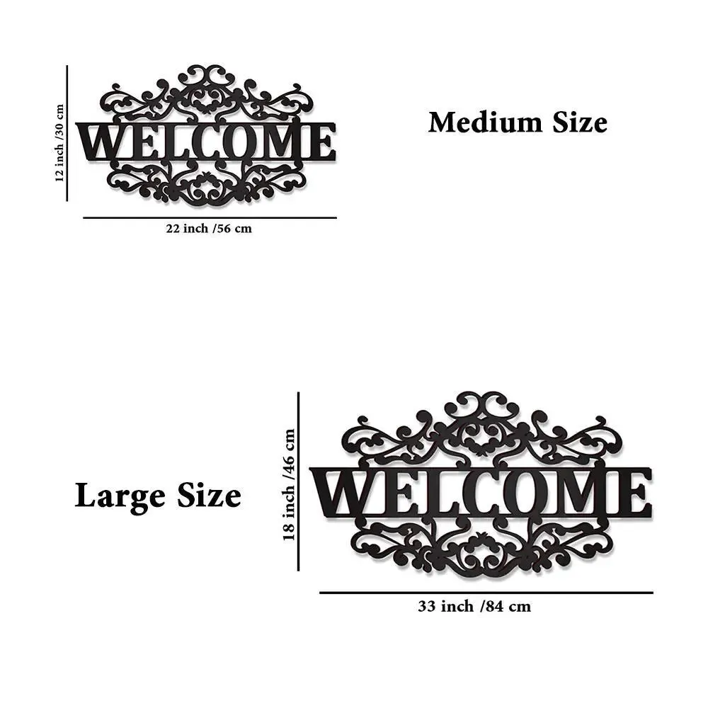 Beautiful Welcome Design Wooden Wall Hanging, Living Room Wooden Wall Decoration Medium(12 inch X 22 inch)